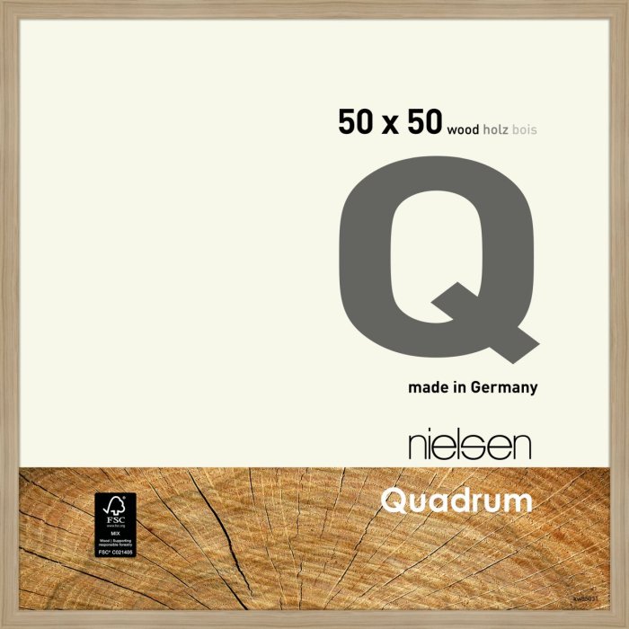 Nielsen Quadrum houten lijst 50x50 cm eiken natuur normaal glas wandmontage