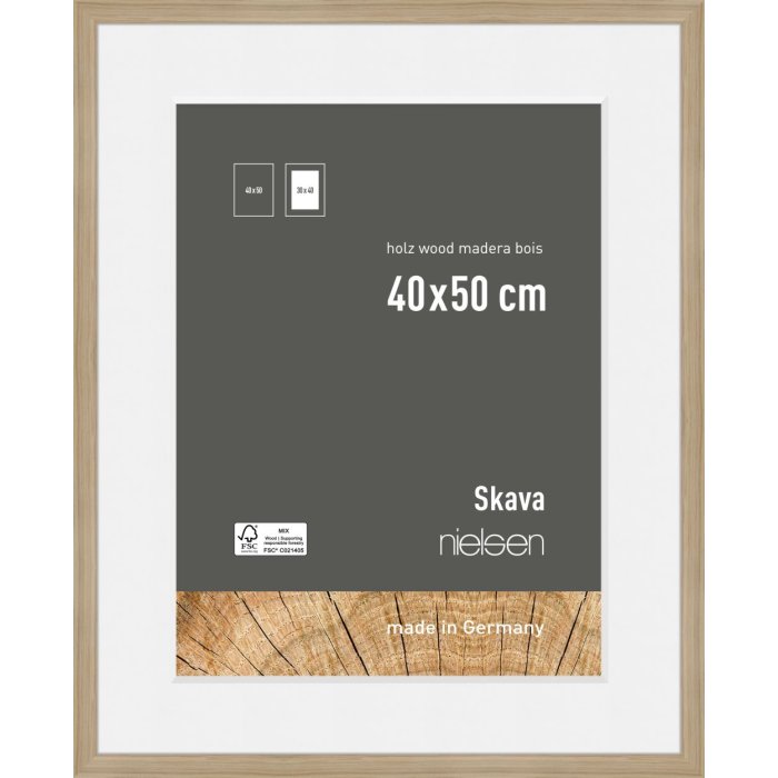 Nielsen Houten Fotolijst Skava eiken 40x50 cm met passepartout 30x40 cm