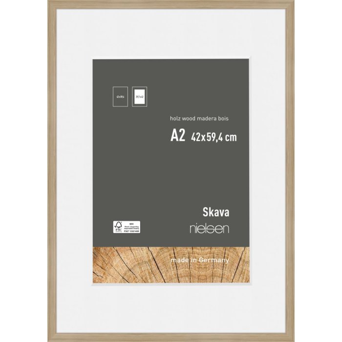 Nielsen Houten Fotolijst Skava eiken 42x59,4 cm met passepartout 29,7x42 cm