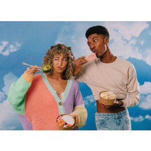 EatMySocks dubbelpak lange sokken Miso Ramen cadeau-idee 43% polyester 30°C