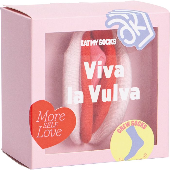 EatMySocks Crew Sokken Viva la Vulva Wit