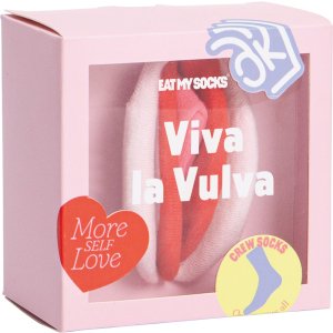 EatMySocks Crew Sokken Viva la Vulva Wit