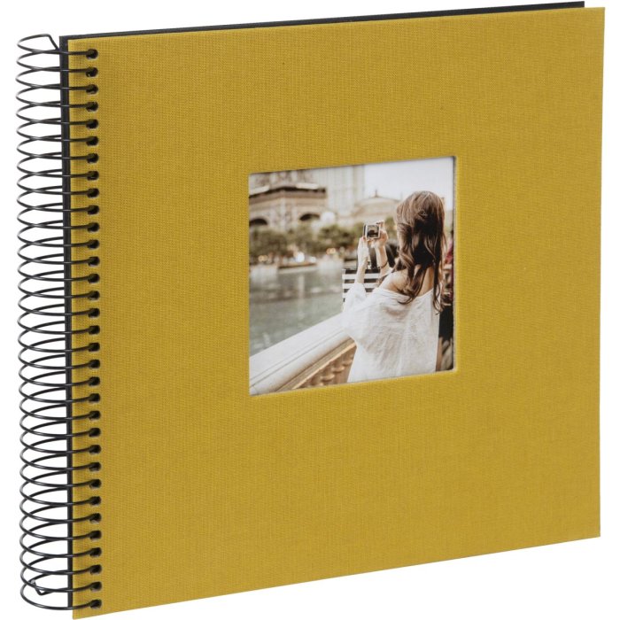 Goldbuch spiraalalbum Bella Vista mosterd 20x20 cm 40 zwarte paginas
