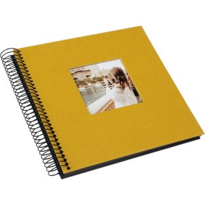Goldbuch spiraalalbum Bella Vista mosterd 20x20 cm 40 zwarte paginas