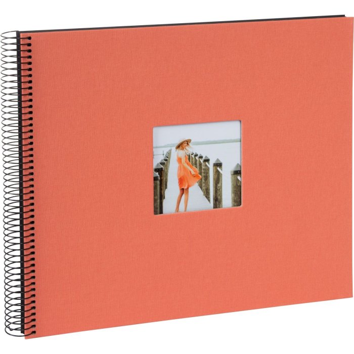 Goldbuch spiraalalbum Bella Vista zalm 34x30 cm 40 zwarte bladzijden uitgestanst