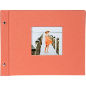Goldbuch schroefdekselalbum Bella Vista zalm 30x25 cm 40 zwarte paginas