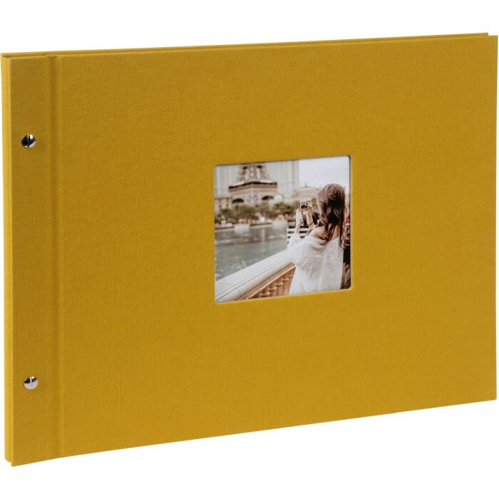 Goldbuch schroefdekselalbum Bella Vista mosterd 39x31 cm 40 zwarte paginas