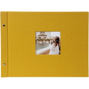 Goldbuch schroefdekselalbum Bella Vista mosterd 39x31 cm 40 zwarte paginas