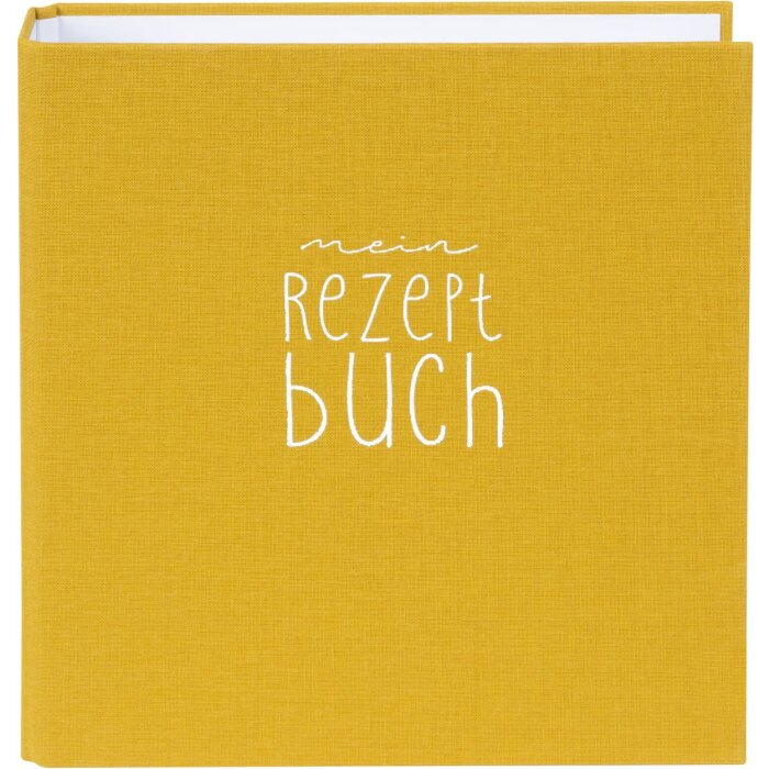 Goldbuch receptenmap Bella Vista mosterd 21x24 cm linnen ringmechaniek