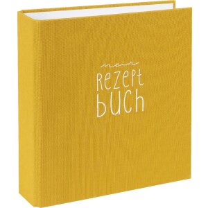 Goldbuch receptenmap Bella Vista mosterd 21x24 cm linnen ringmechaniek