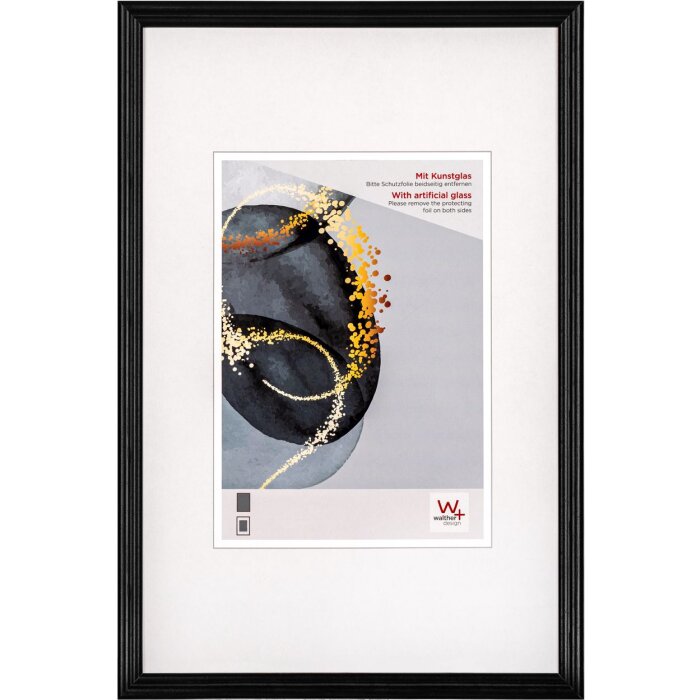 Walther houten lijst Select 15x20 cm zwart kunstglas