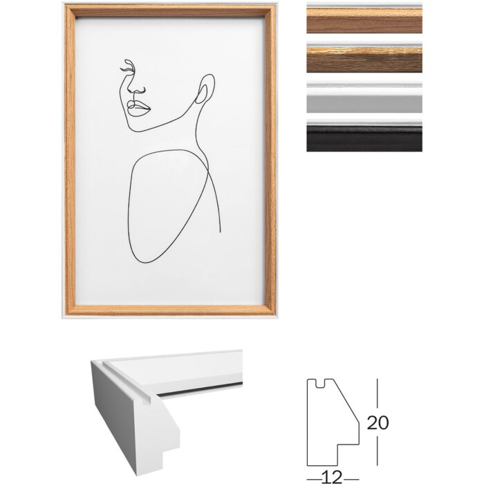 Walther houten lijst Silhouet MDF hout 10x15 cm tot 30x40 cm helder glas ruit