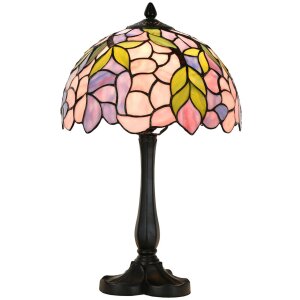 LumiLamp 5LL-6308 Tiffany tafellamp roze Ø 30x50 cm E27-max 1x60W