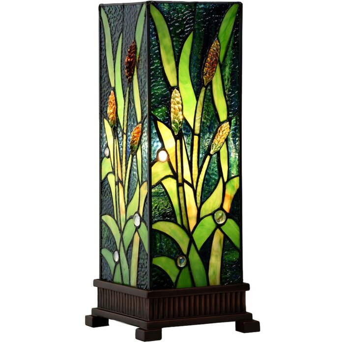 LumiLamp 5LL-6310 Tiffany tafellamp groen 18x18x45 cm E27-max 1x60W