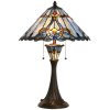 LumiLamp 5LL-6313 Tiffany tafellamp blauw Ø 40x61 cm E27-max 2x60W