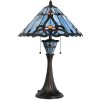 LumiLamp 5LL-6313 Tiffany tafellamp blauw Ø 40x61 cm E27-max 2x60W