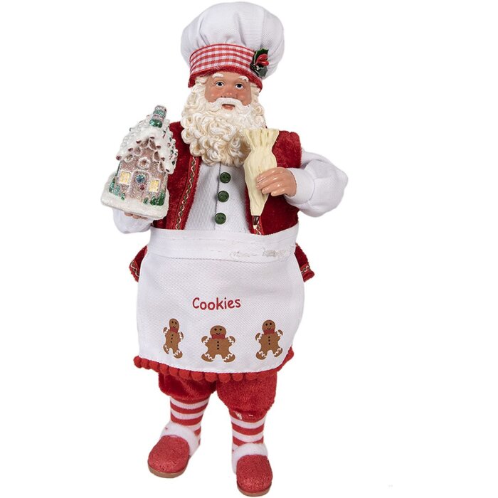 Clayre & Eef 65227 Kerstman Decoratie Rood Landelijke Stijl 16x8x28 cm