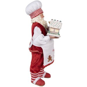 Clayre & Eef 65227 Kerstman Decoratie Rood Landelijke Stijl 16x8x28 cm