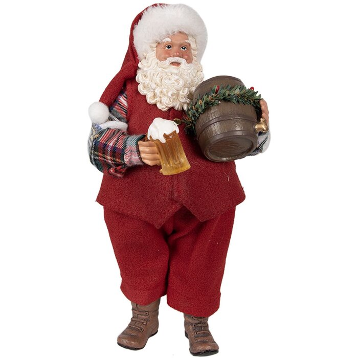 Clayre & Eef 65232 kerstdecoratie kerstman rood 16x8x28 cm