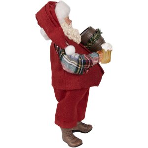Clayre & Eef 65232 kerstdecoratie kerstman rood 16x8x28 cm
