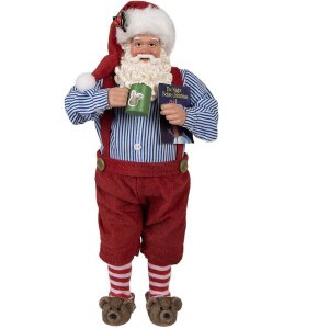 Clayre & Eef 65234 Kerstman Decoratie Rood 16x8x28 cm