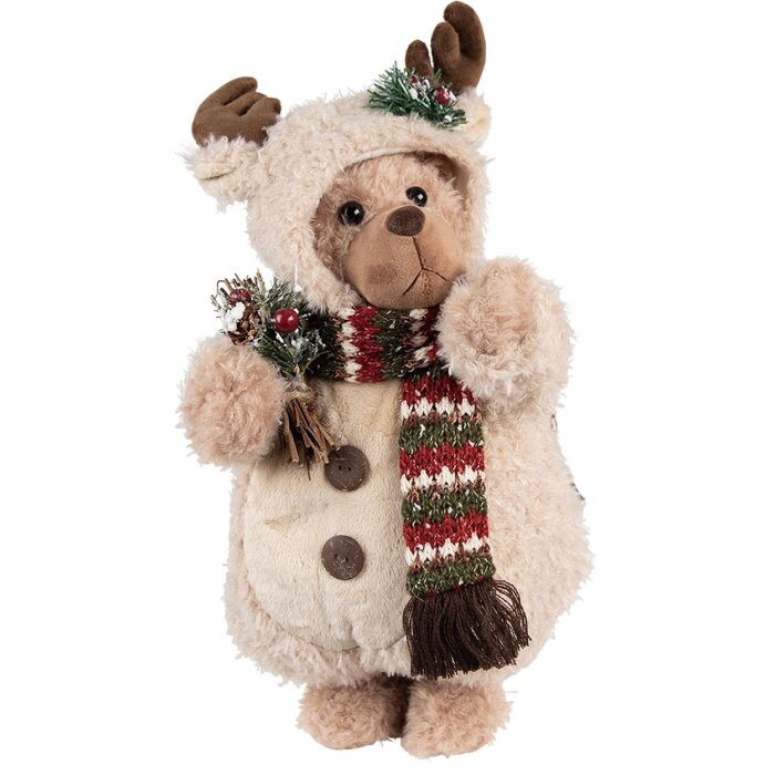 Clayre & Eef 65255 Decoratieve Beer Beige Bruin 20x20x38 cm Landelijke Stijl