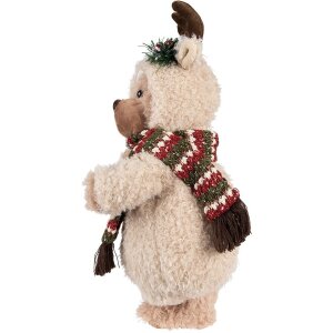 Clayre & Eef 65255 Decoratieve Beer Beige Bruin 20x20x38 cm Landelijke Stijl