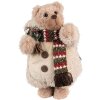 Clayre & Eef 65255 Decoratieve Beer Beige Bruin 20x20x38 cm Landelijke Stijl