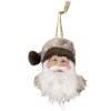 Clayre & Eef 65270 Hanger Kerstman Bruin Wit 10x9x28 cm Landelijke stijl