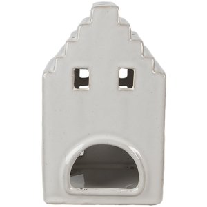 Clayre & Eef 6CE1588L Theelichthouder Kerst Cottage Beige 10x9x17 cm