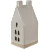 Clayre & Eef 6CE1591L Decoratiehuisje met LED Beige 9x8x18 cm