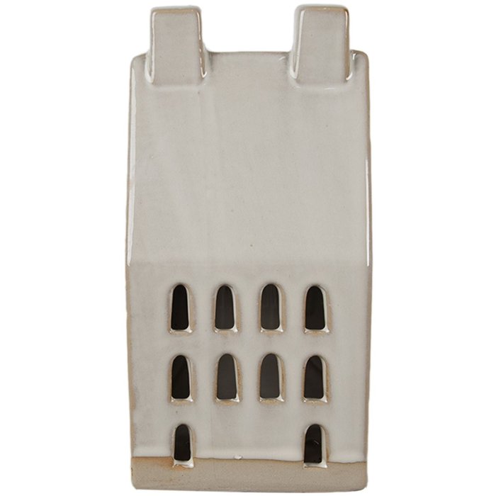 Clayre & Eef 6CE1591M Decoratiehuisje met LED Beige 8x6x15 cm