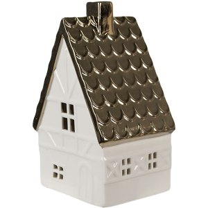 Clayre & Eef 6CE1597L Decoratiehuisje met LED Beige,...