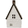 Clayre & Eef 6CE1597L Decoratiehuisje met LED Beige, Goudkleurig 10x8x16 cm