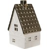 Clayre & Eef 6CE1597L Decoratiehuisje met LED Beige, Goudkleurig 10x8x16 cm