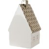 Clayre & Eef 6CE1597L Decoratiehuisje met LED Beige, Goudkleurig 10x8x16 cm