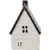 Clayre & Eef 6CE1597M Decoratiehuisje met LED Beige Zilverkleurig 8x7x12 cm
