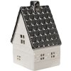 Clayre & Eef 6CE1597M Decoratiehuisje met LED Beige Zilverkleurig 8x7x12 cm