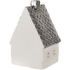 Clayre & Eef 6CE1597M Decoratiehuisje met LED Beige Zilverkleurig 8x7x12 cm