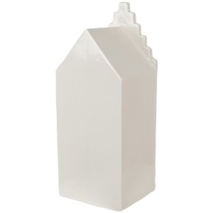 Clayre & Eef 6CE1598L Decoratiehuisje met LED Beige, Goudkleurig 8x8x20 cm