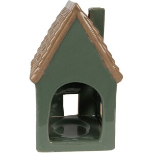 Clayre & Eef 6CE1601 Kaarshouder Kerst Cottage Groen Bruin 9x8x15 cm