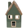 Clayre & Eef 6CE1601 Kaarshouder Kerst Cottage Groen Bruin 9x8x15 cm