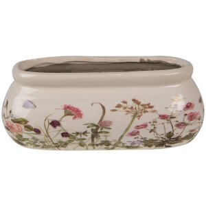 Clayre & Eef 6CE1602S Binnen Bloempot Roze Beige 18x7x7 cm