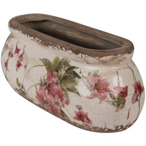 Clayre & Eef 6CE1603S Binnen Bloempot Roze Beige 18x7x7 cm