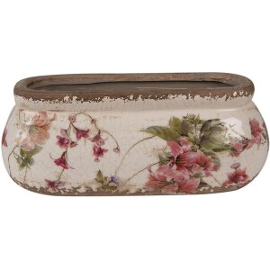 Clayre & Eef 6CE1603S Binnen Bloempot Roze Beige 18x7x7 cm