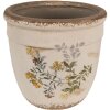 Clayre & Eef 6CE1607L Bloempot voor Binnen Beige Geel Ø 18x17 cm