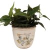 Clayre & Eef 6CE1607L Bloempot voor Binnen Beige Geel Ø 18x17 cm