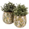 Clayre & Eef 6CE1608M Bloempot voor Binnen Beige Geel Ø 15x15 cm