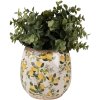 Clayre & Eef 6CE1608S Bloempot voor Binnen Beige Geel Ø 13x13 cm