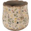 Clayre & Eef 6CE1610L Bloempot voor Binnen Beige Geel Ø 21x19 cm
